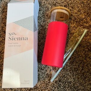 New XO, Sienna Glass Travel Tumbler with Silicone Sleeve